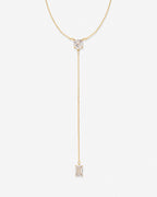 Beautifully Broken Emerald Cut Lariat Necklace