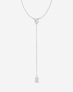 Beautifully Broken Emerald Cut Lariat Necklace