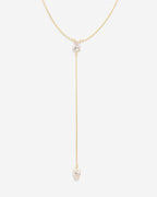 By My Side Pear Cut Lariat Necklace
