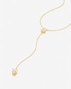 By My Side Pear Cut Lariat Necklace