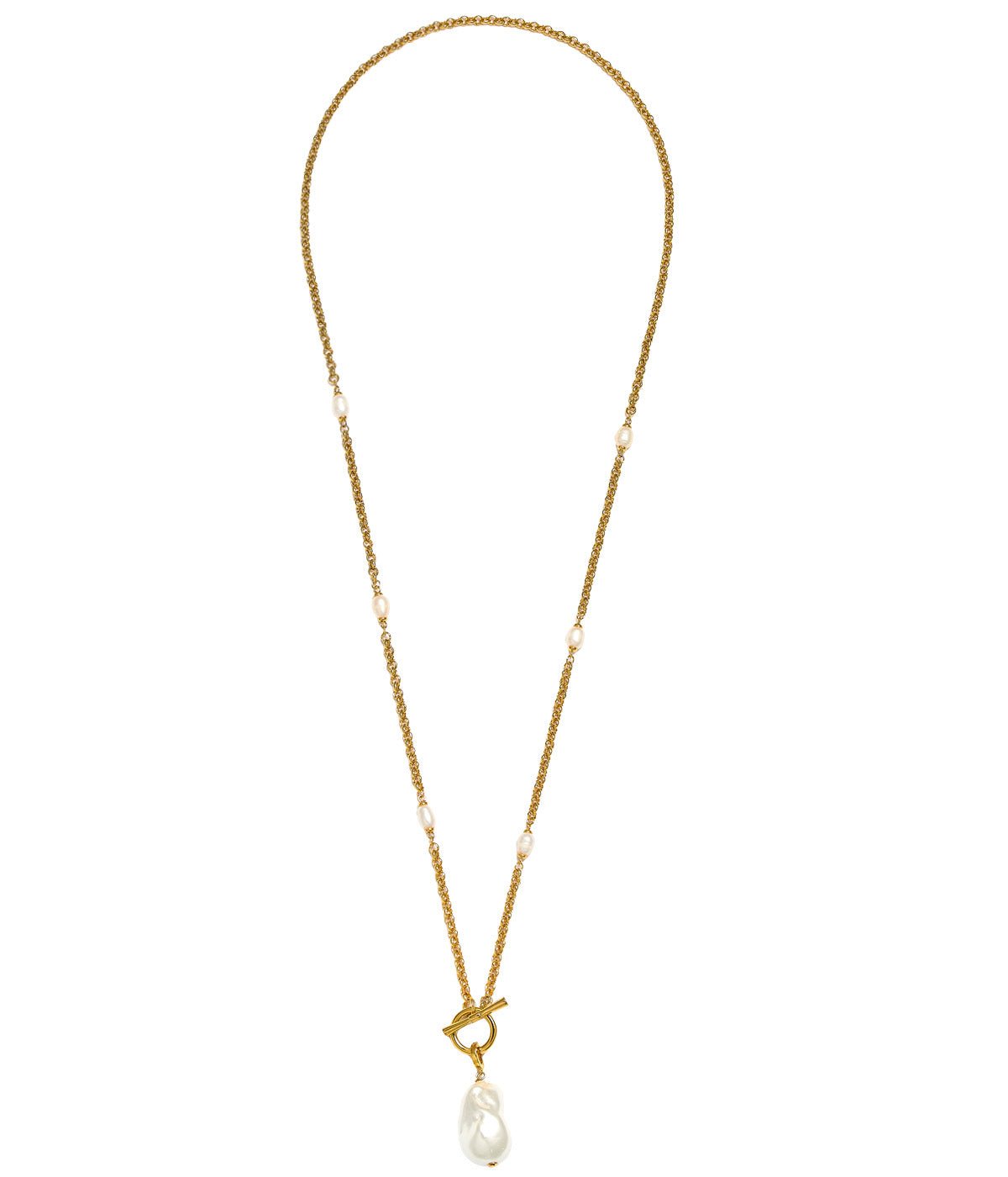Betsy Necklace - 18k Gold Plating and Freshwater pearls