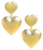 Scout - Brushed Gold Heart Earring- 18k Gold Plated