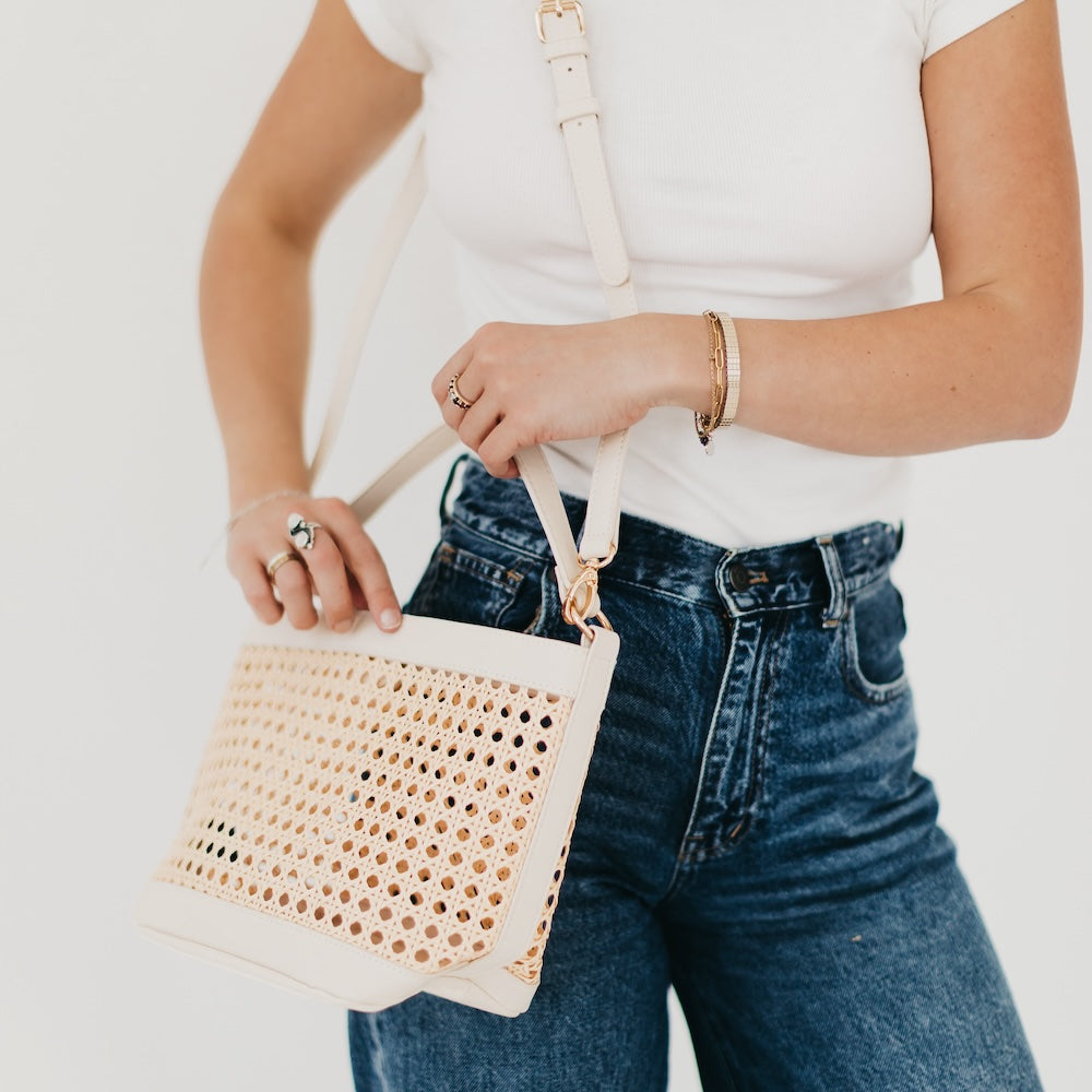 Bryce Woven Bucket Bag