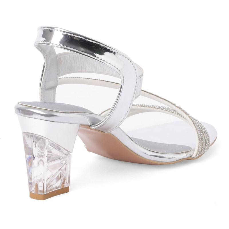 Lumina Silver Block Heels