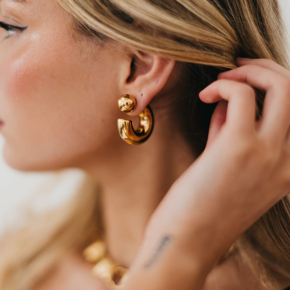 Caroline Reversible Hoop Earrings - WATERPROOF