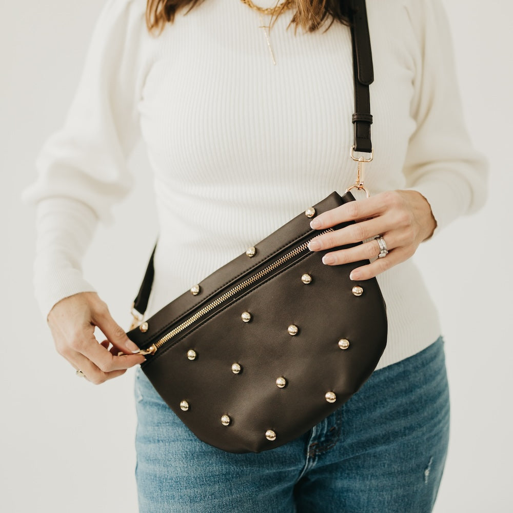Chic Gold Studded Westlyn Bum Bag