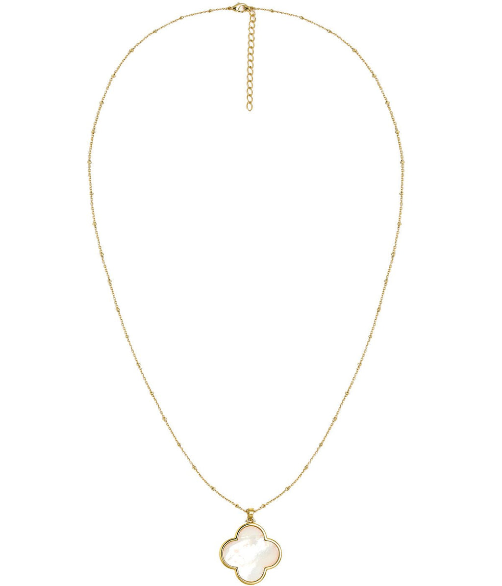 Dakota Clover Necklace - 18k Plated- Mother of Pearl-Kristin Kennedy Collection