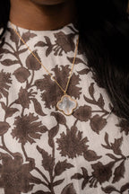 Dakota Clover Necklace - 18k Plated- Mother of Pearl-Kristin Kennedy Collection