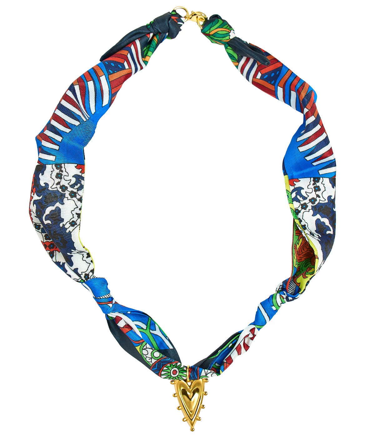 Darby Blue Heart Scarf Necklace