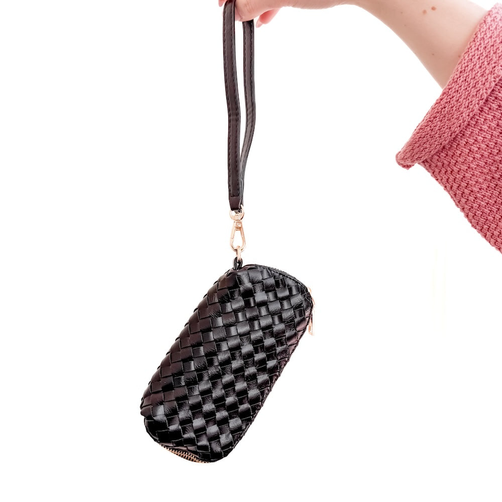 Dylan Woven Sunglass Case Wristlet