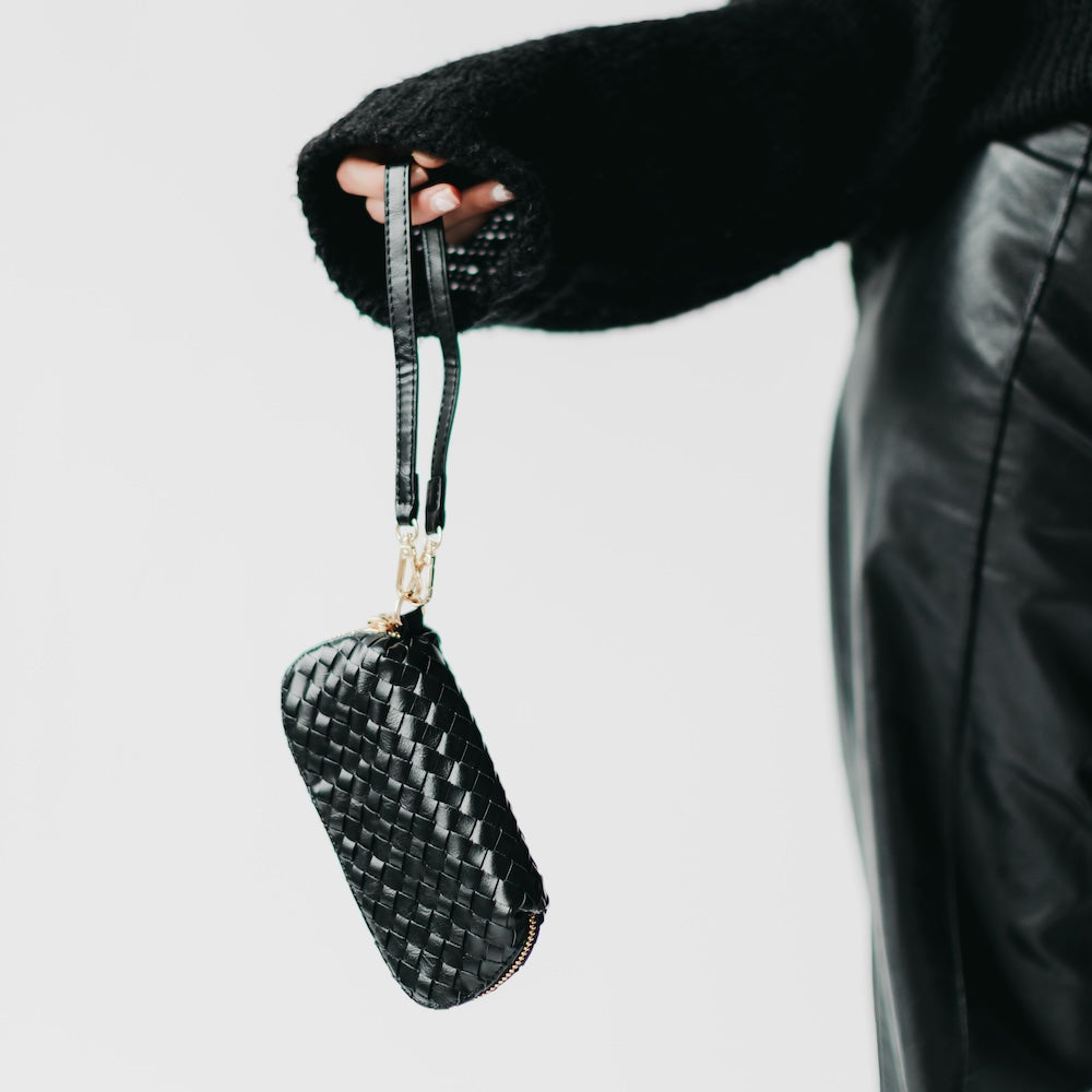 Dylan Woven Sunglass Case Wristlet