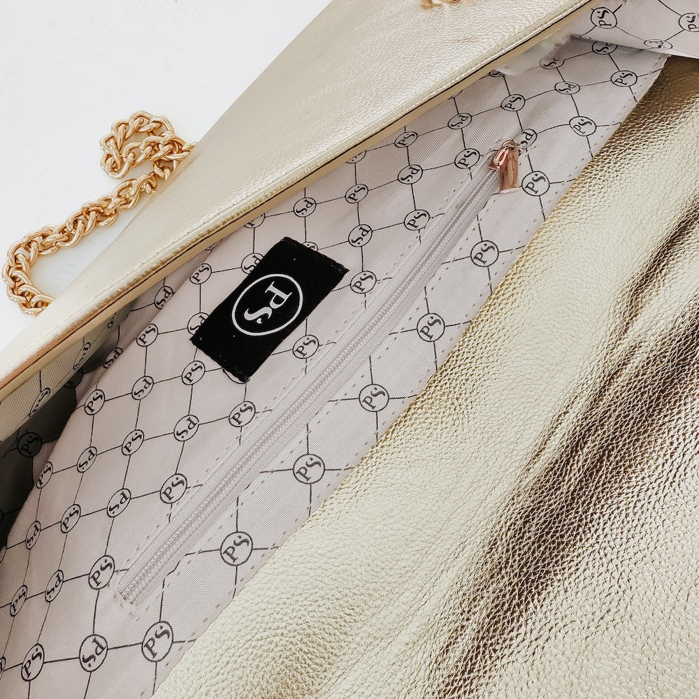 The Evening Metallic Clutch Crossbody Bag