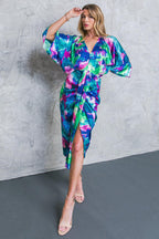 On The Horizon Woven Satin Midi Dress