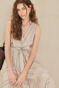 Sweet Stripe Woven Midi Dress