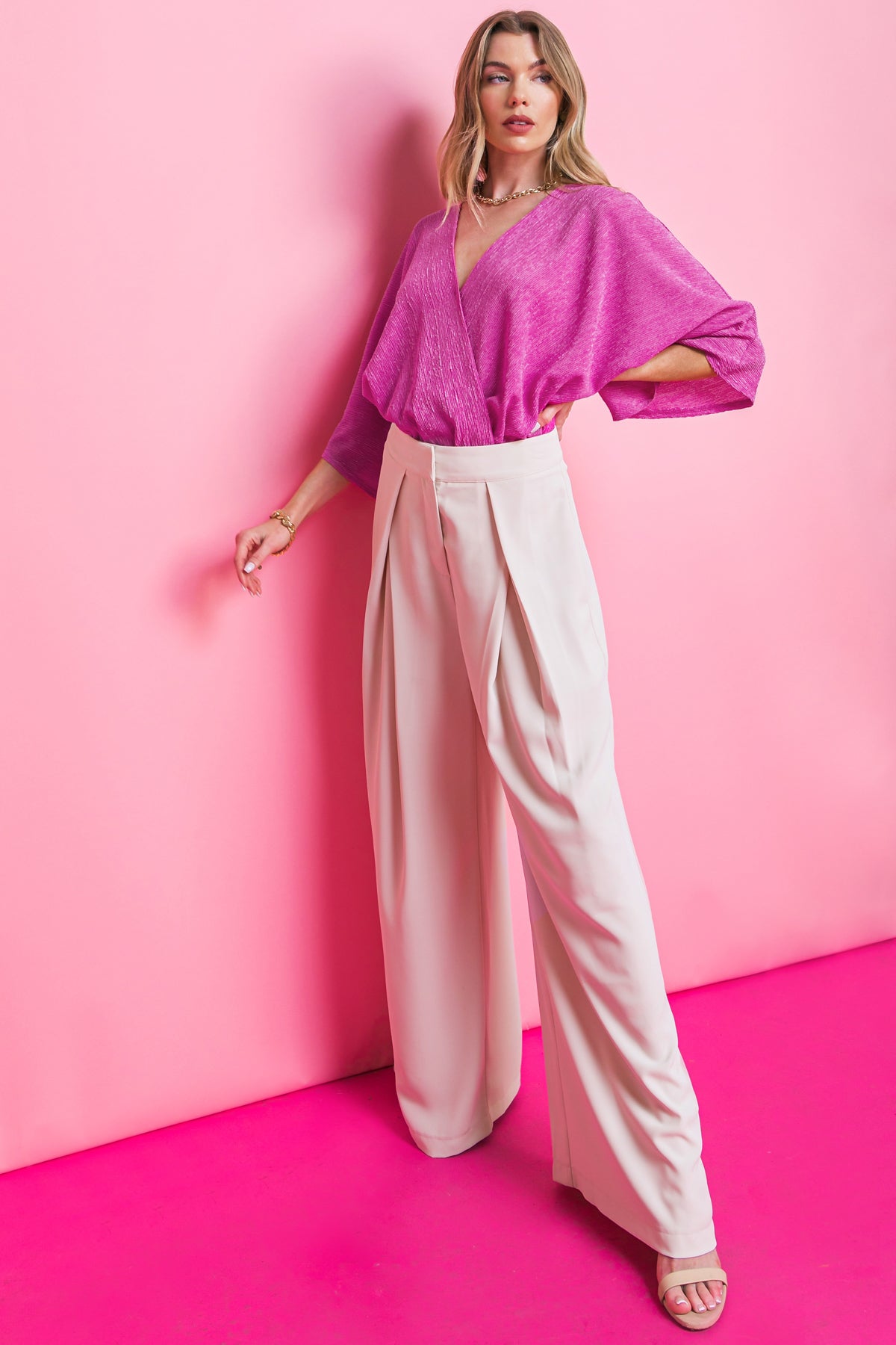 YOU'RE LUCKY WOVEN BODYSUIT TOP