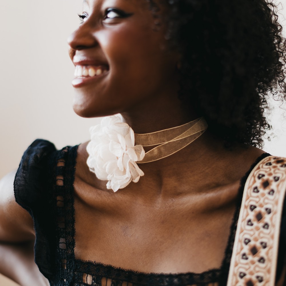 Flower Fantasy Tie Choker Necklace