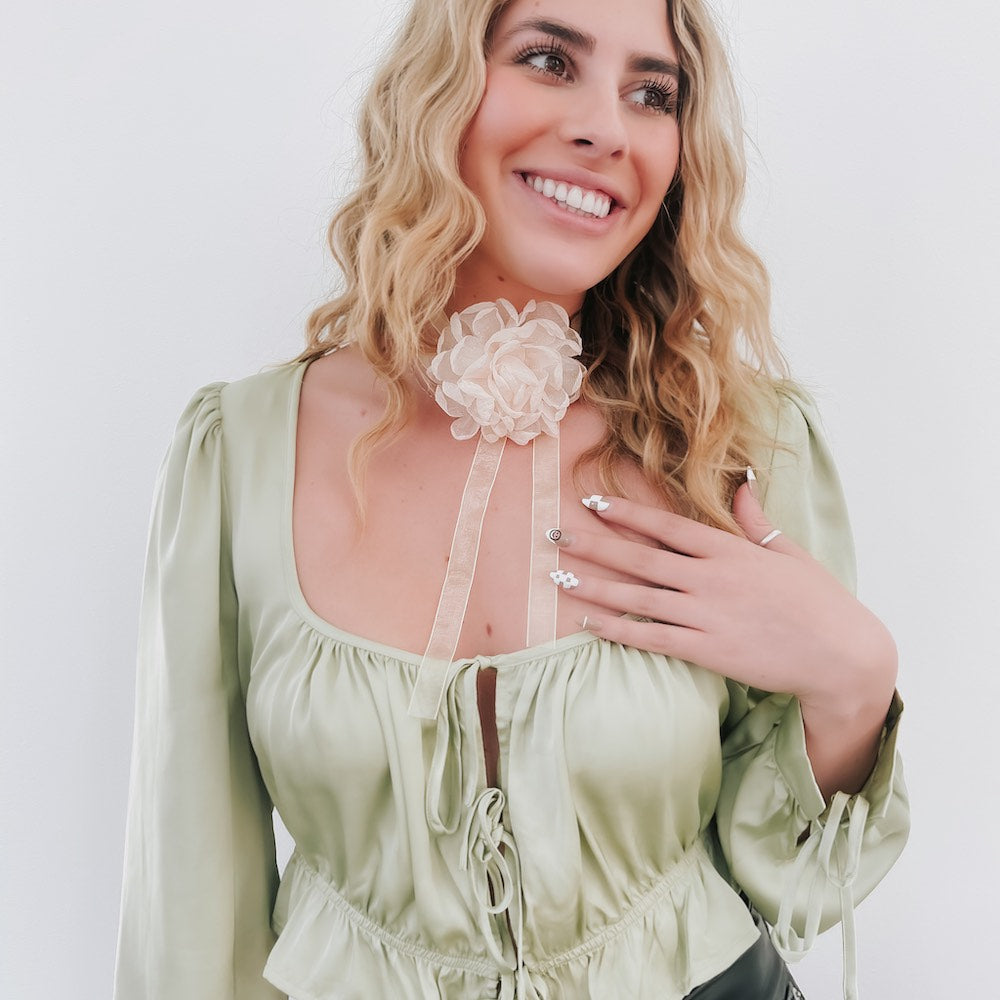 Flower Fantasy Tie Choker Necklace