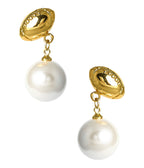 Football - Pearl Drop Stud Earring - 18k Gold Plated