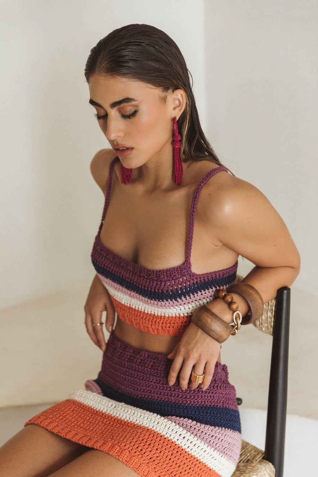 Gia Sunset Crochet Crop Top