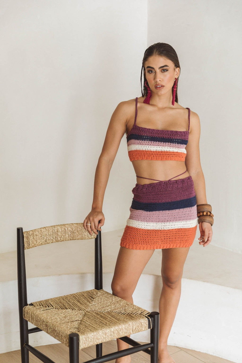 Gia Sunset Crochet Crop Top
