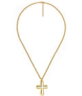 Puffy Cross Necklace with gold chain - 18k Plated Necklace
