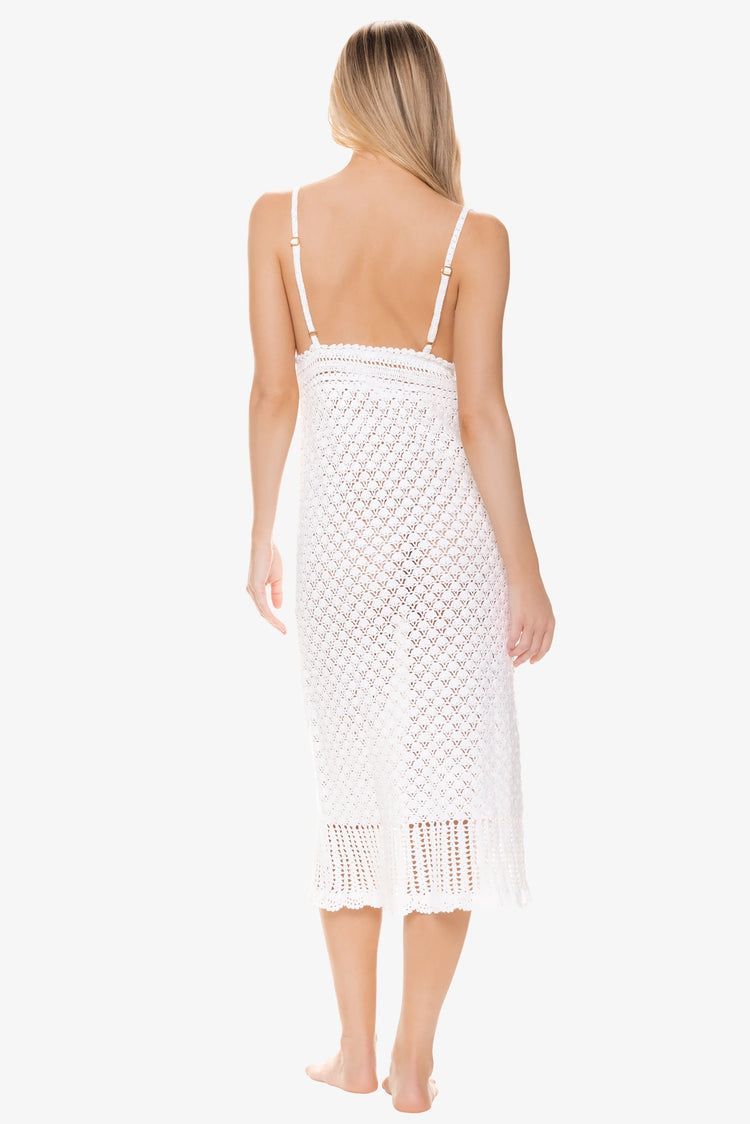 Claudia Crochet Midi Dress  |  White