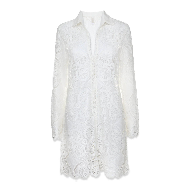 Lace Button Front Dress | Lace Crochet