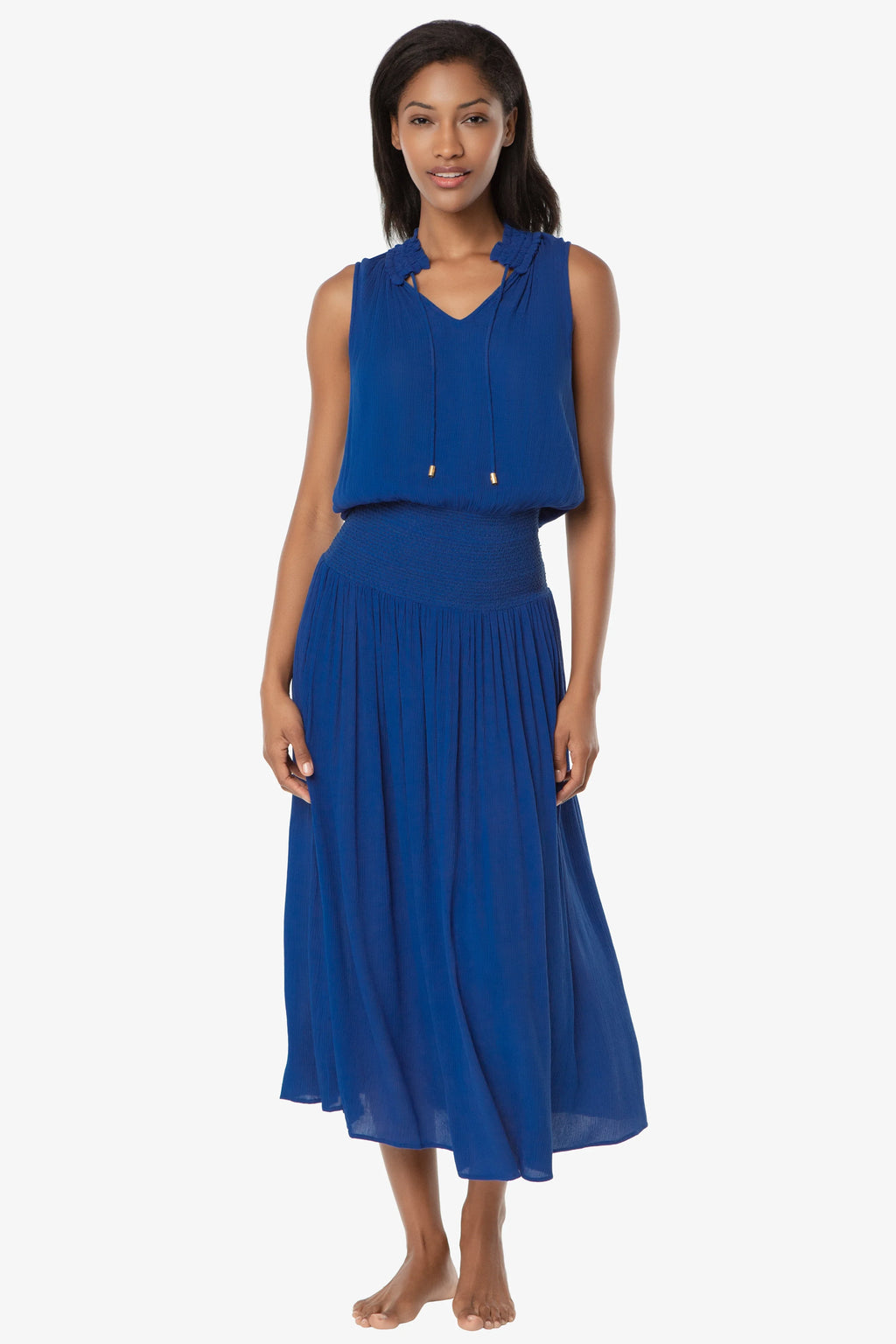 Sleeveless Smocked Dress | Hamptons Blue