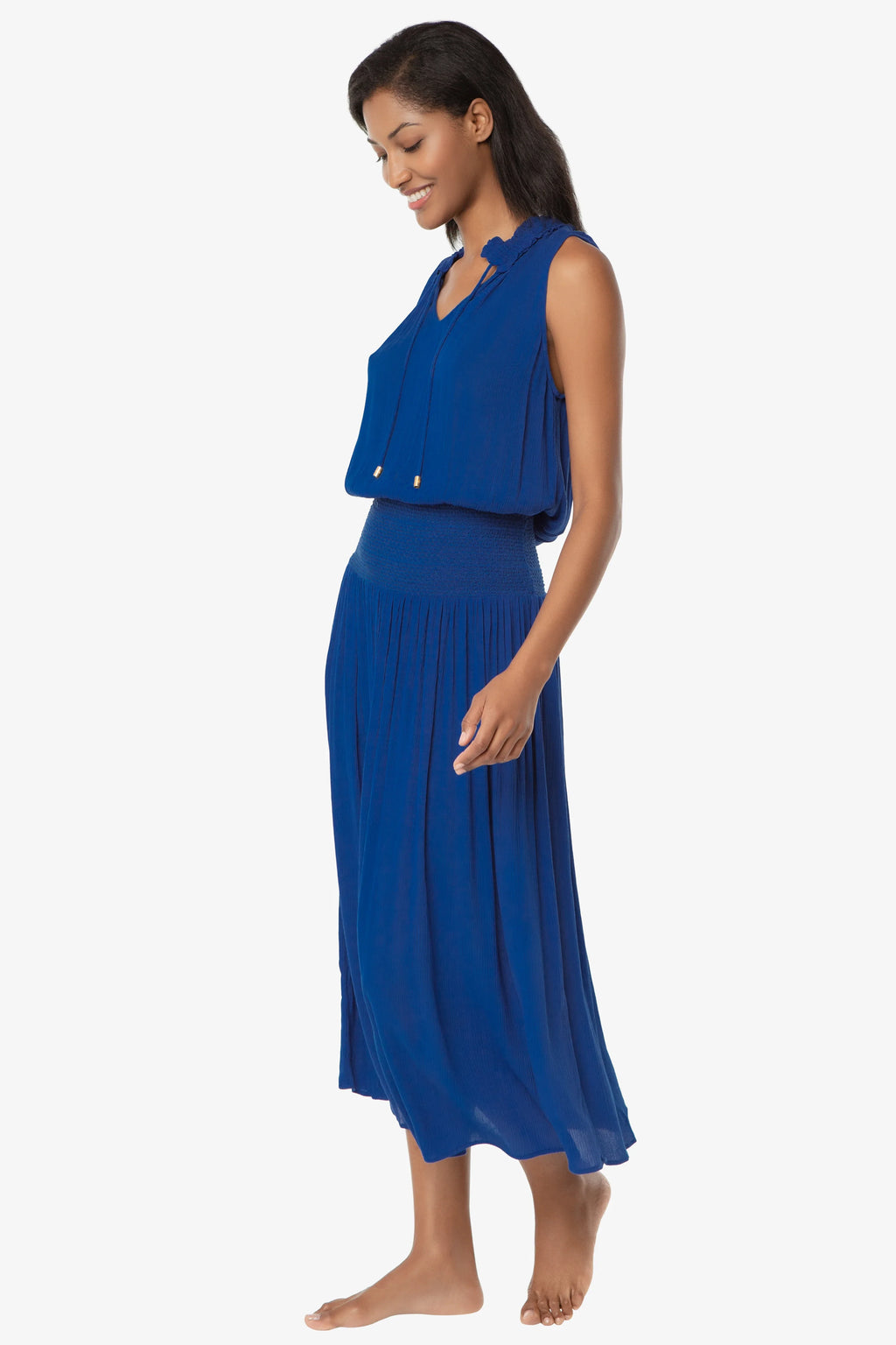 Sleeveless Smocked Dress | Hamptons Blue