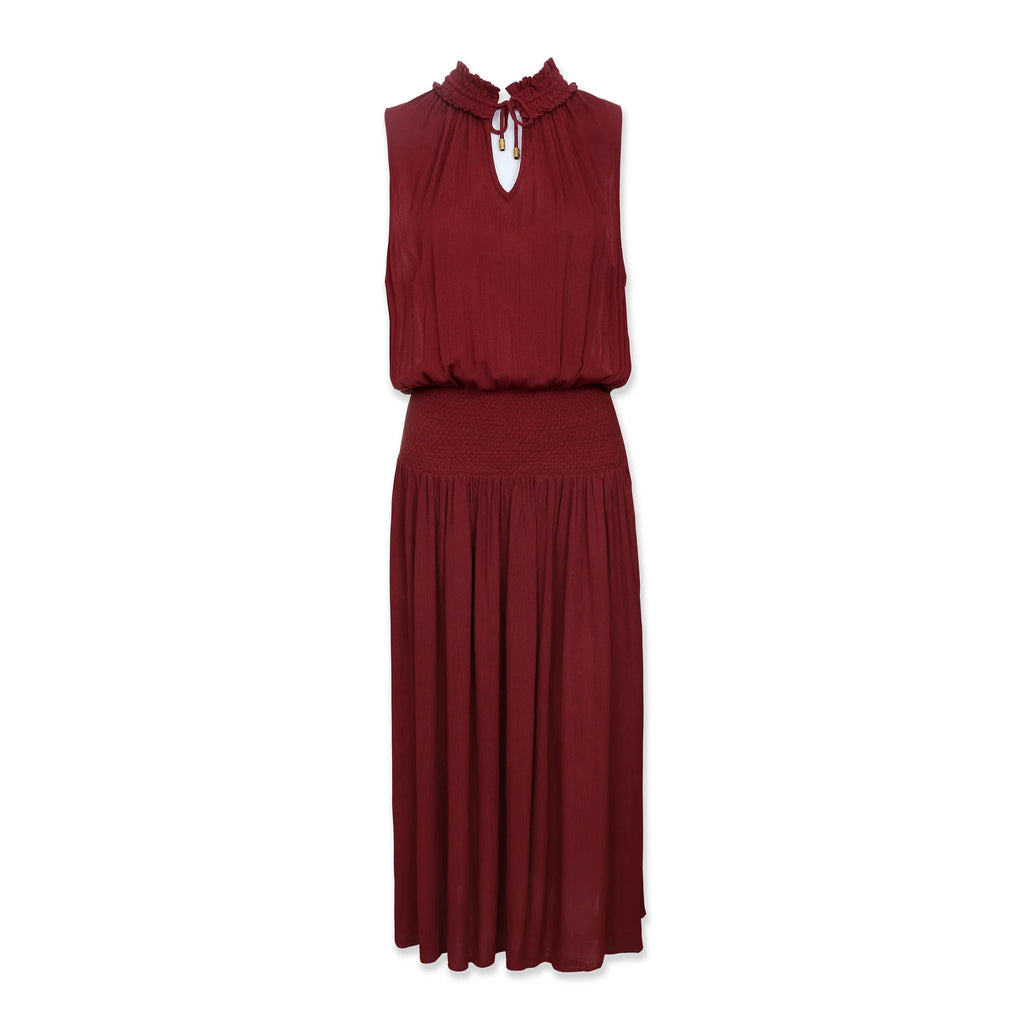 Sleeveless Smocked Dress | Merlot