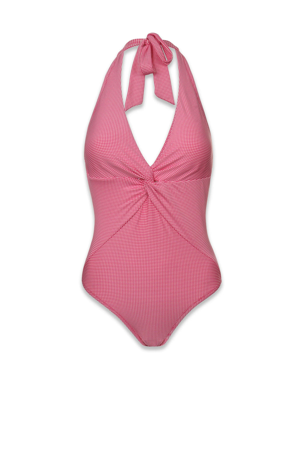Twist Front One-Piece  |  Pink Gingham