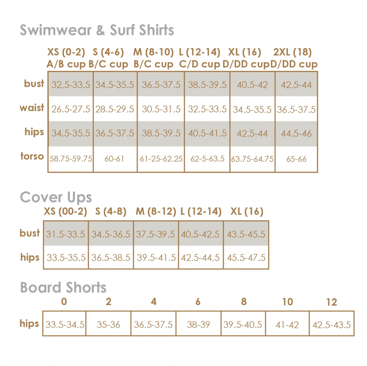 Size Chart: Classic Bandeau One-Piece |  Peri Gingham