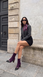 The Amethyst Studded Deep Purple Suede Leather Women’s Boot