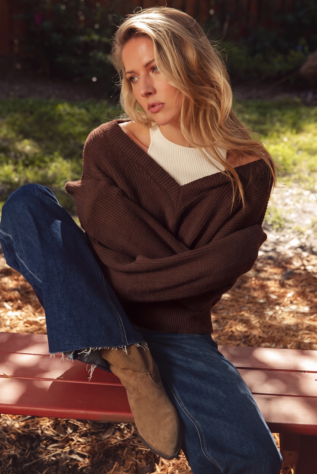 Ashtin Brown and White Sweater