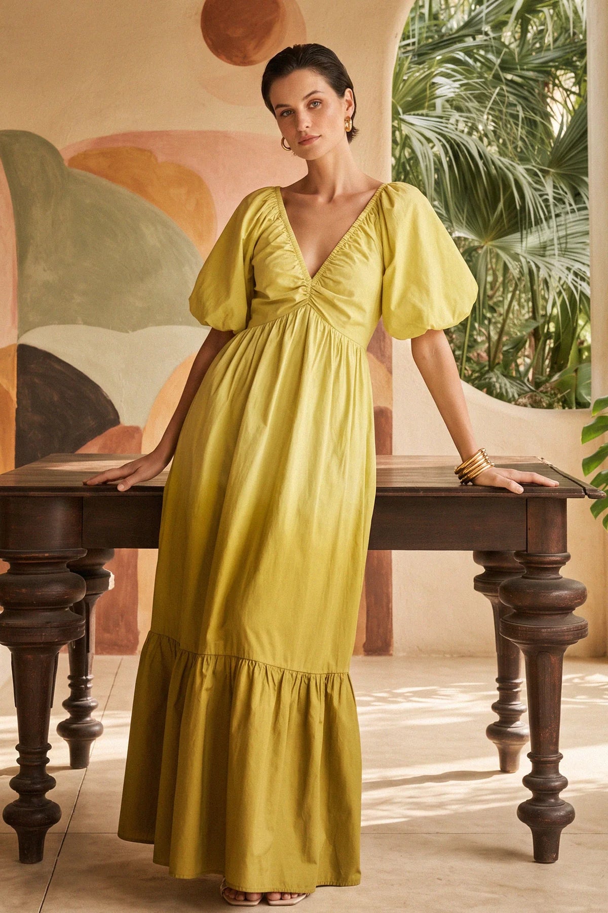 Citrine Garden Maxi Dress