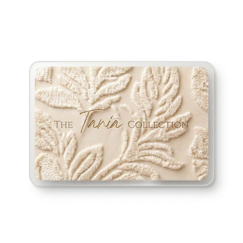 Ivory gift card on white