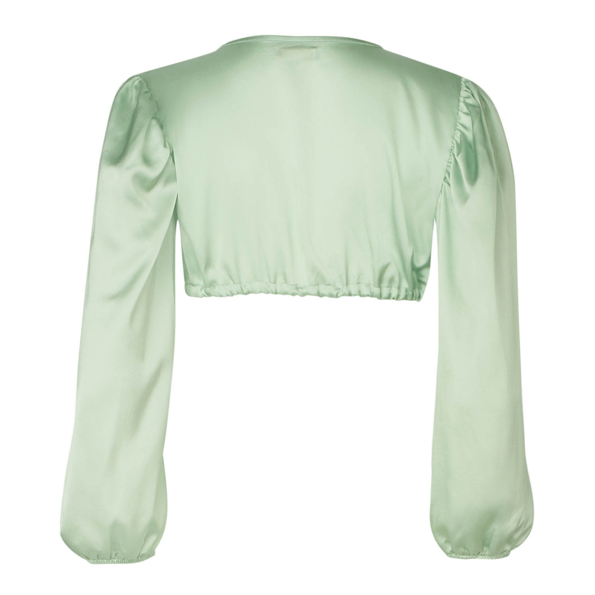 Jenna Long Sleeve Pastel Green Crop Top