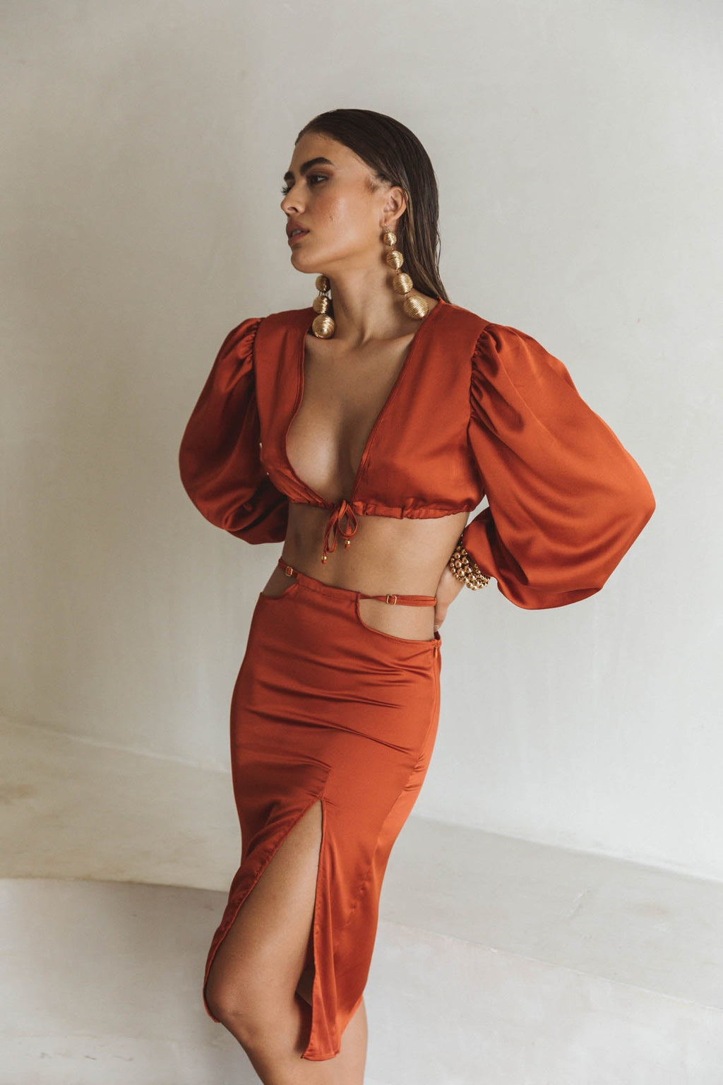 Jenna Long Sleeve Terra Crop Top