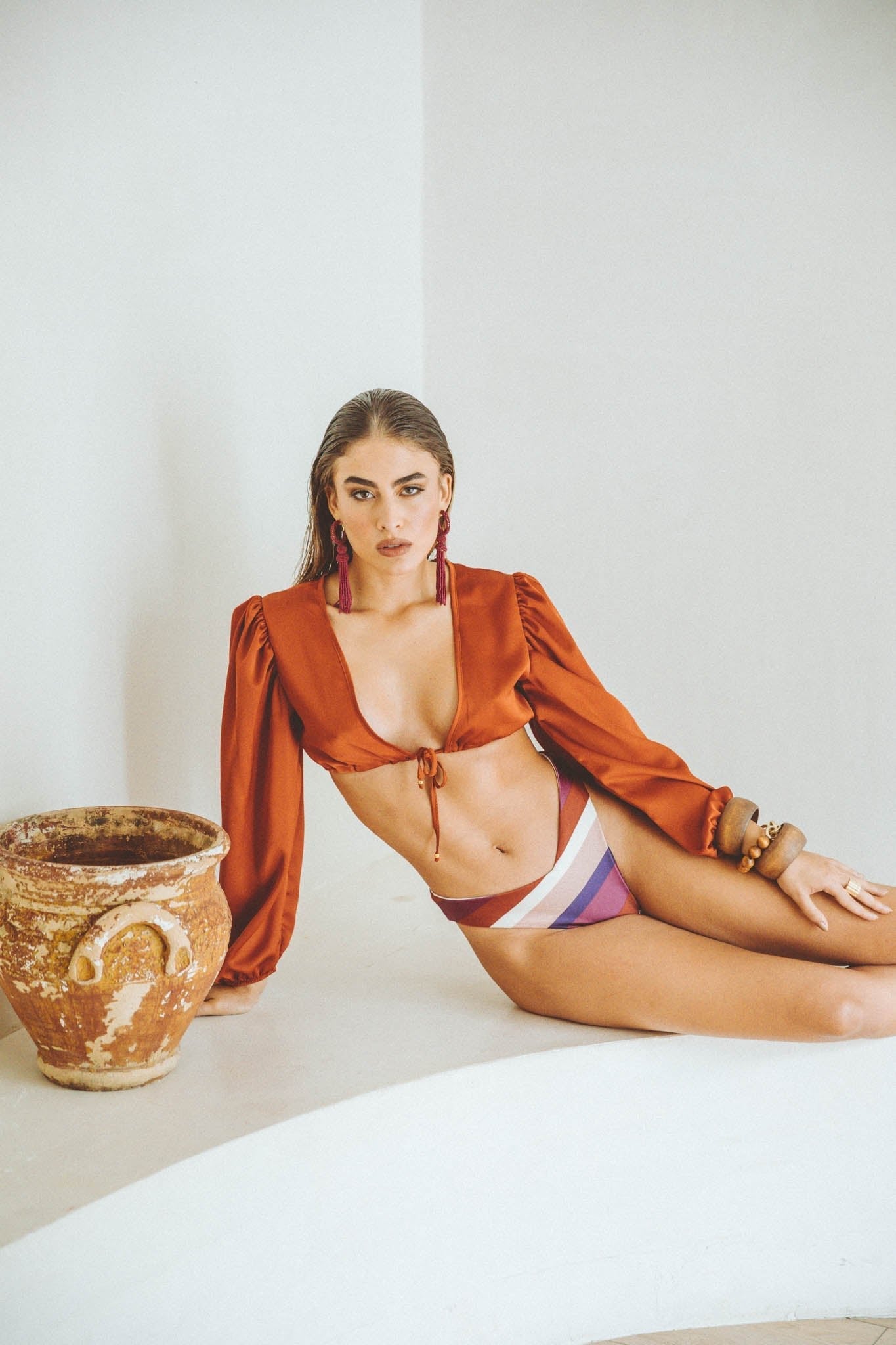 Jenna Long Sleeve Terra Crop Top