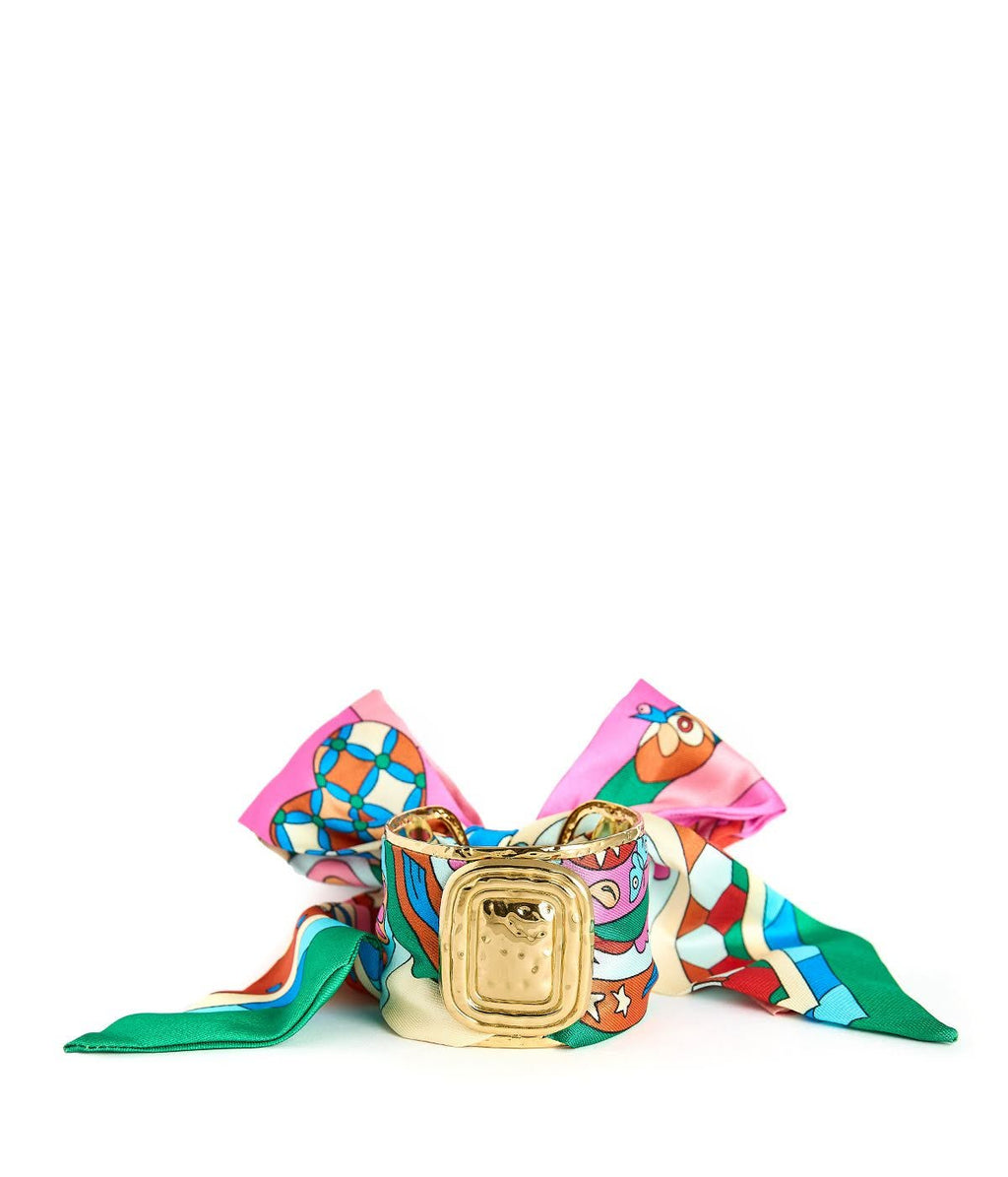 Wide Gold Scarf Cuff - Evie