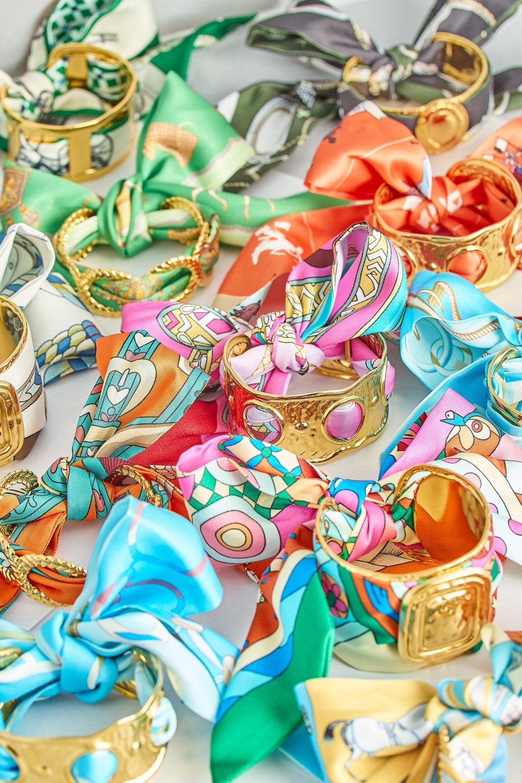 Narrow Gold Scarf Cuff - Penelope