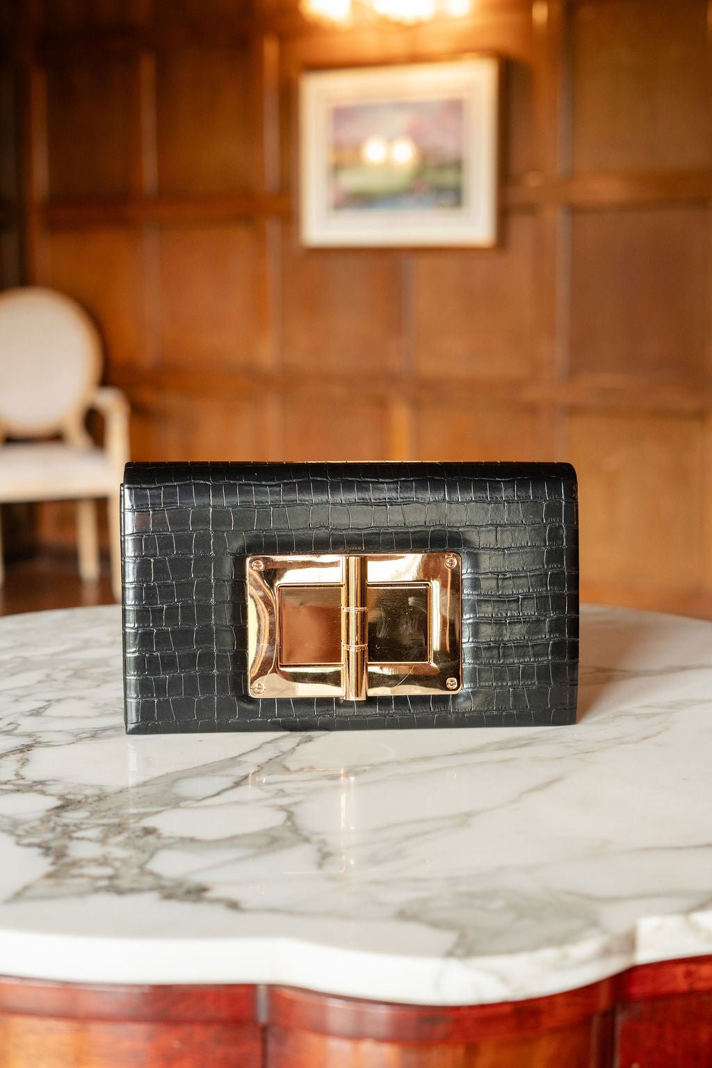 Lillian Croc Clutch