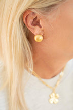 18mm Georgia Brushed Ball Studs - 18k Gold Plated