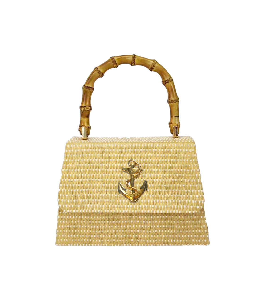 Lulu Bag - Straw Clutch with Bamboo Handle