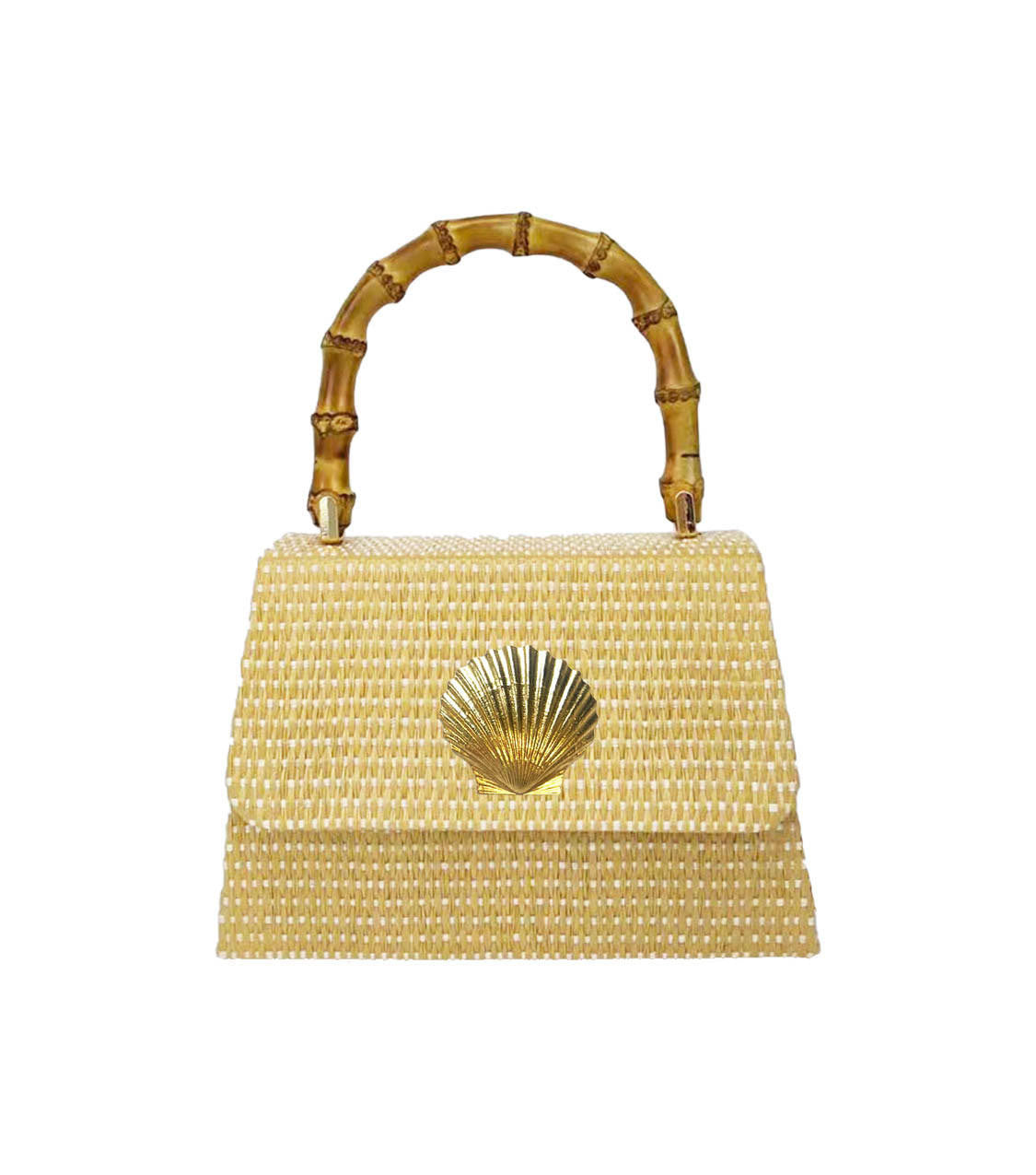 Lulu Bag - Straw Clutch with Bamboo Handle