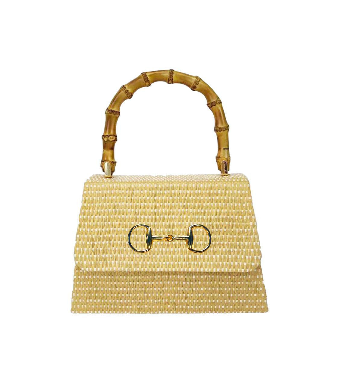 Lulu Bag - Straw Clutch with Bamboo Handle