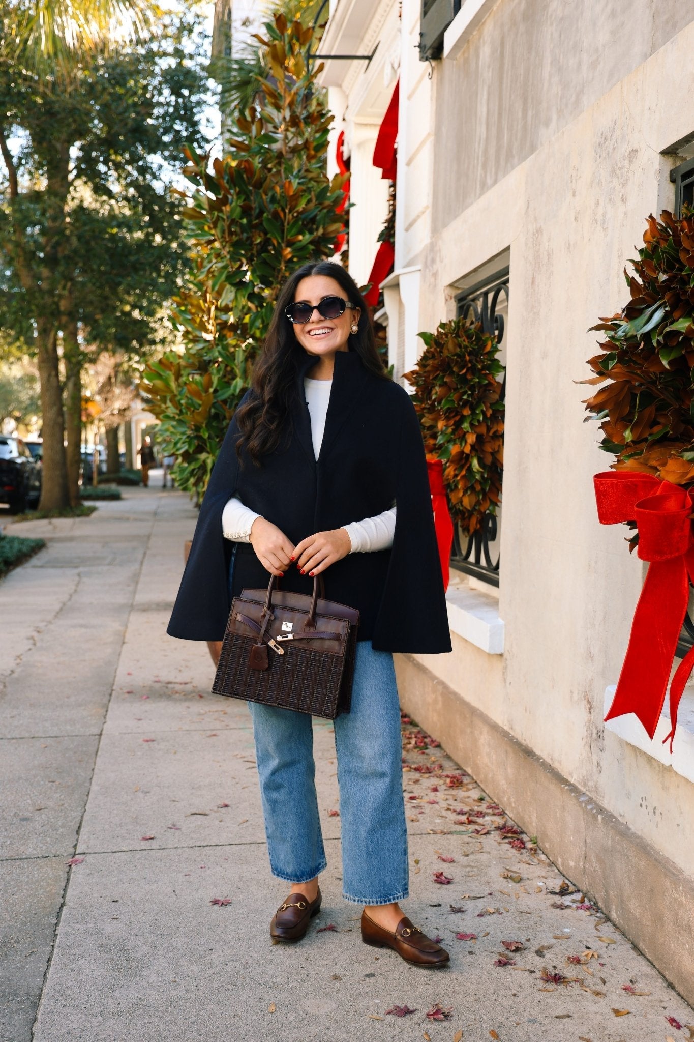 Margo -  Fall Wicker Handbag - Black & Chocolate