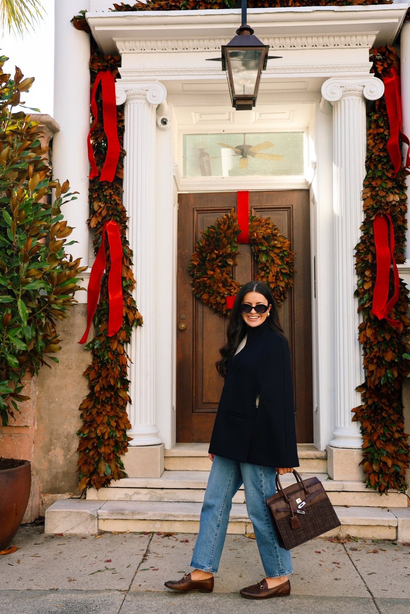 Margo -  Fall Wicker Handbag - Black & Chocolate