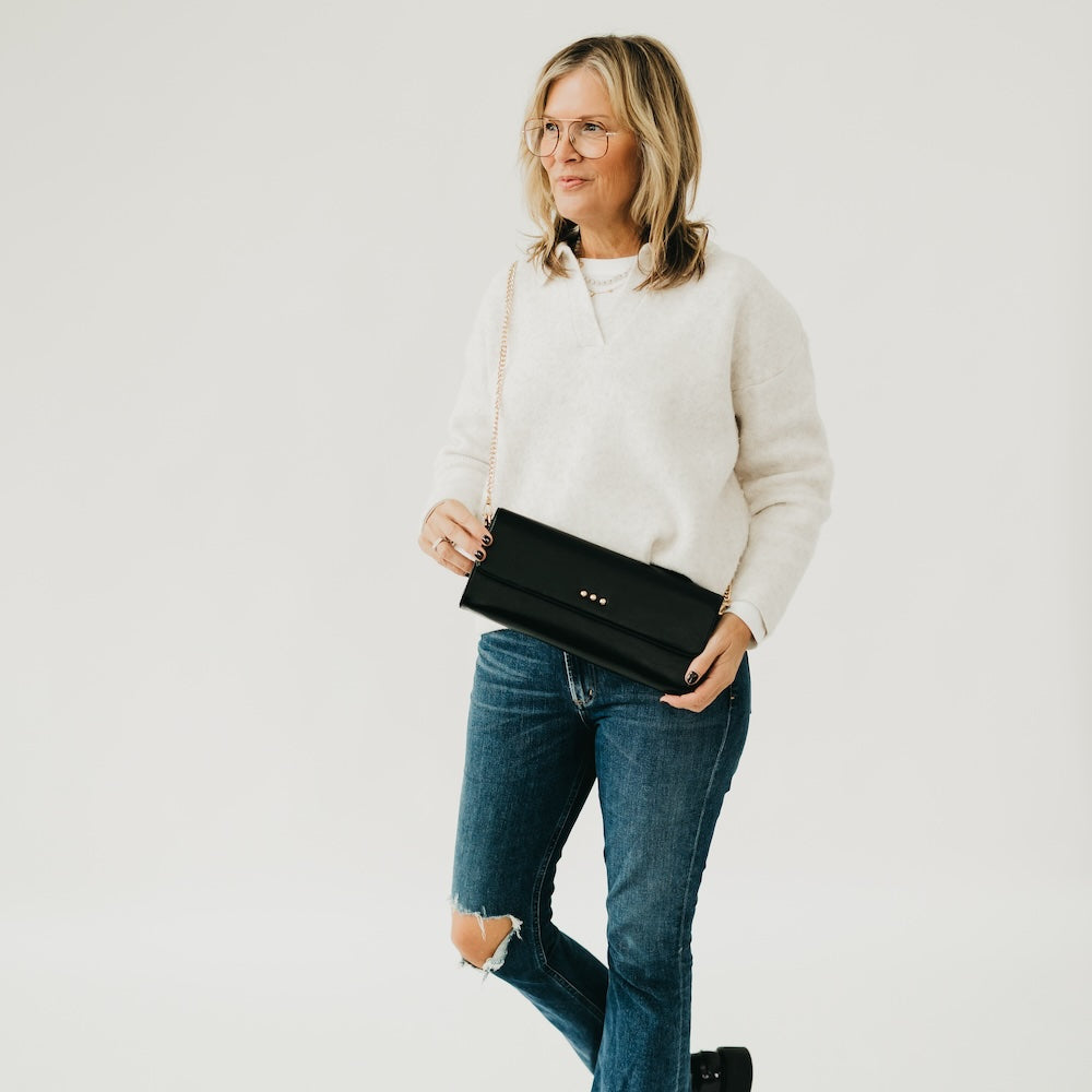 The Evening Metallic Clutch Crossbody Bag