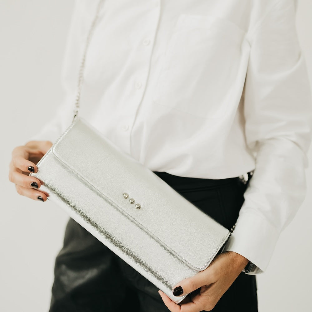 The Evening Metallic Clutch Crossbody Bag